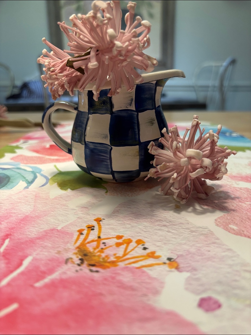 Mackenzie-Childs Royal Check enamal creamer - Picture 5 of 5
